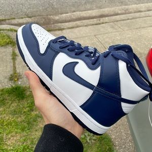 Nike dunk high championship navy